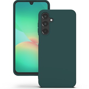 yatwin silicone back case for samsung galaxy a26 soft-touch phone back cover for samsung galaxy a26 - dark green