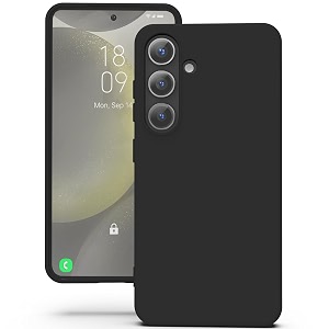 yatwin silicone back case for samsung galaxy s24 plus soft-touch phone back cover for samsung galaxy s24 plus - black