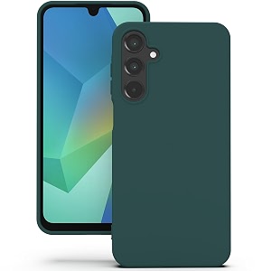 yatwin silicone back case for samsung galaxy a16 soft-touch phone back cover for samsung galaxy a16 - dark green