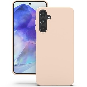 yatwin silicone back case for samsung galaxy a55 soft-touch phone back cover for samsung galaxy a55 - link pink