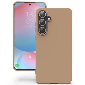 yatwin silicone back case for samsung galaxy s24 fe soft-touch phone back cover for samsung galaxy s24 fe-milk tee beige