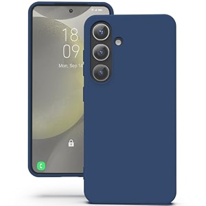 yatwin silicone back case for samsung galaxy s24 soft-touch phone back cover for samsung galaxy s24 - dark blue