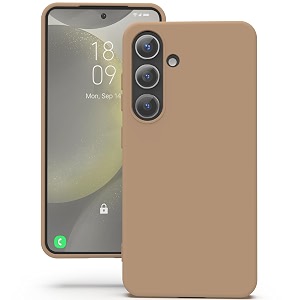 yatwin silicone back case for samsung galaxy s24 soft-touch phone back cover for samsung galaxy s24-milk tee light brown