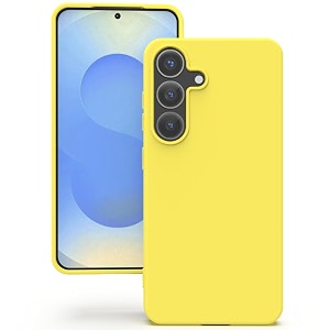 yatwin silicone back case for samsung galaxy s25 soft-touch phone back cover for samsung galaxy s25 - yellow