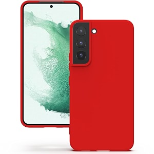 yatwin silicone back case for samsung galaxy s22 soft-touch phone back cover for samsung galaxy s22 - red