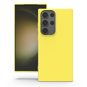 yatwin silicone back case for samsung galaxy s23 ultra soft-touch phone back cover for samsung galaxy s23 ultra - yellow