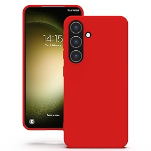 yatwin silicone back case for samsung galaxy s23 soft-touch phone back cover for samsung galaxy s23 - red