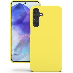 yatwin silicone back case for samsung galaxy a55 soft-touch phone back cover for samsung galaxy a55 - yellow