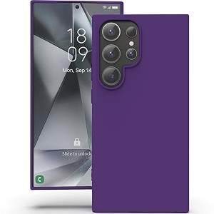 yatwin silicone back case for samsung galaxy s24 ultra soft-touch phone back cover for samsung galaxy s24 ultra - purple