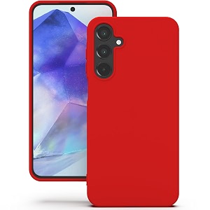 yatwin silicone back case for samsung galaxy a55 soft-touch phone back cover for samsung galaxy a55 - red