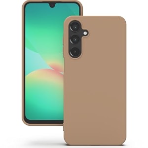 yatwin silicone back case for samsung galaxy a26 soft-touch phone back cover for samsung galaxy a26-milk tee brown