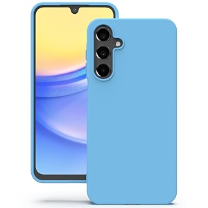 yatwin silicone back case for samsung galaxy a15 soft-touch phone back cover for samsung galaxy a15 - sky blue