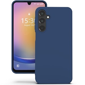 yatwin silicone back case for samsung galaxy a25 soft-touch phone back cover for samsung galaxy a25 - dark blue