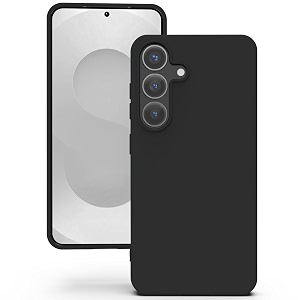 yatwin silicone back case for samsung galaxy s25 plus soft-touch phone back cover for samsung galaxy s25 plus - black