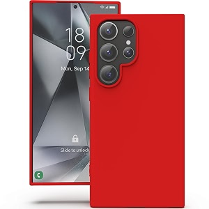 yatwin silicone back case for samsung galaxy s24 ultra soft-touch phone back cover for samsung galaxy s24 ultra - red