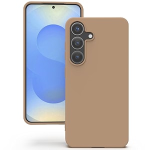 yatwin silicone back case for samsung galaxy s25 soft-touch phone back cover for samsung galaxy s25-milk tee light brown