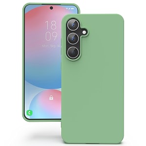 yatwin silicone back case for samsung galaxy s24 fe soft-touch phone back cover for samsung galaxy s24 fe - mint green