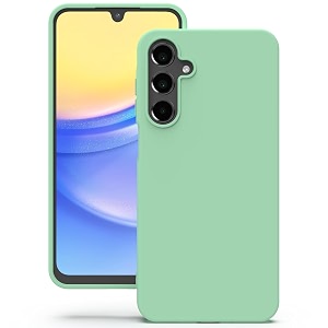yatwin silicone back case for samsung galaxy a15 soft-touch phone back cover for samsung galaxy a15 - link cyan