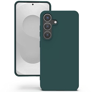 yatwin silicone back case for samsung galaxy s25 plus soft-touch phone back cover for samsung galaxy s25 plus - dark green