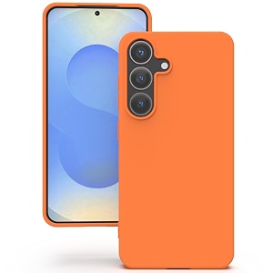 yatwin silicone back case for samsung galaxy s25 soft-touch phone back cover for samsung galaxy s25 - orange