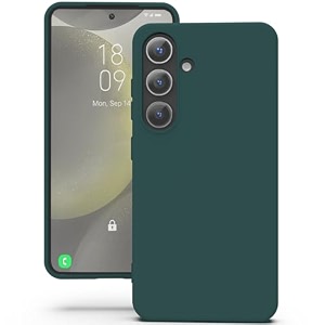 yatwin silicone back case for samsung galaxy s24 soft-touch phone back cover for samsung galaxy s24 - dark green