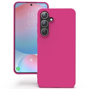 yatwin silicone back case for samsung galaxy s24 fe soft-touch phone back cover for samsung galaxy s24 fe - magenta