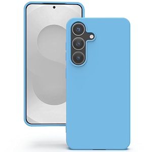 yatwin silicone back case for samsung galaxy s25 plus soft-touch phone back cover for samsung galaxy s25 plus - sky blue