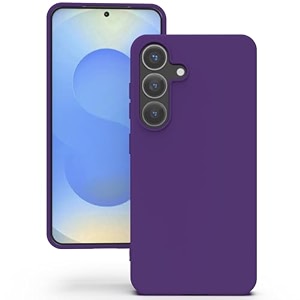 yatwin silicone back case for samsung galaxy s25 soft-touch phone back cover for samsung galaxy s25 - purple