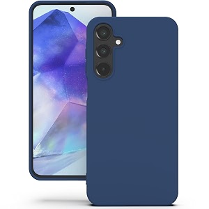 yatwin silicone back case for samsung galaxy a55 soft-touch phone back cover for samsung galaxy a55 - dark blue