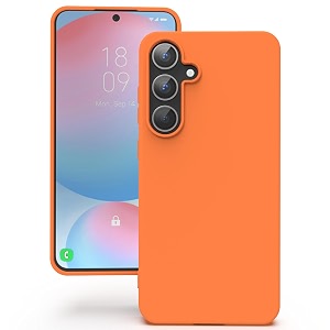 yatwin silicone back case for samsung galaxy s24 fe soft-touch phone back cover for samsung galaxy s24 fe - orange