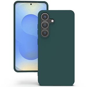 yatwin silicone back case for samsung galaxy s25 soft-touch phone back cover for samsung galaxy s25 - dark green
