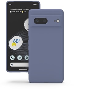 yatwin silicone back case for google pixel 7 soft-touch phone back cover for google pixel 7 - lavender grey