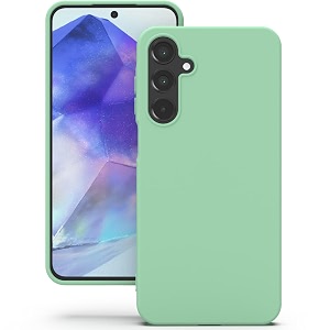 yatwin silicone back case for samsung galaxy a55 soft-touch phone back cover for samsung galaxy a55 - link cyan
