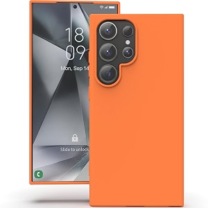 yatwin silicone back case for samsung galaxy s24 ultra soft-touch phone back cover for samsung galaxy s24 ultra - orange