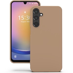 yatwin silicone back case for samsung galaxy a25 soft-touch phone back cover for samsung galaxy a25-milk tee light brown