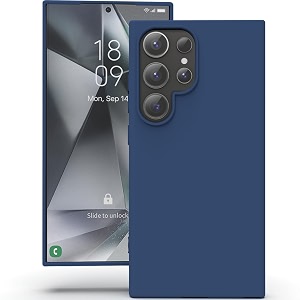 yatwin silicone back case for samsung galaxy s24 ultra soft-touch phone back cover for samsung galaxy s24 ultra - dark blue