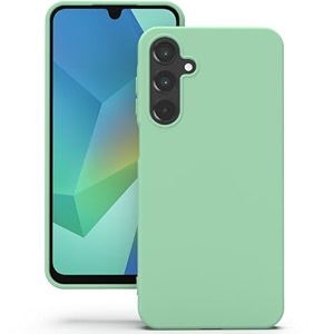 yatwin silicone back case for samsung galaxy a16 soft-touch phone back cover for samsung galaxy a16 - link cyan