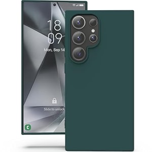 yatwin silicone back case for samsung galaxy s24 ultra soft-touch phone back cover for samsung galaxy s24 ultra - dark green