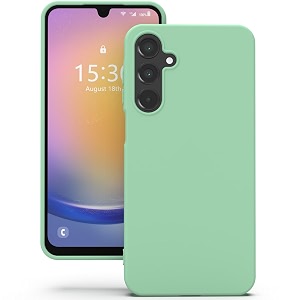 yatwin silicone back case for samsung galaxy a25 soft-touch phone back cover for samsung galaxy a25 - link cyan