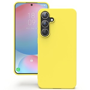 yatwin silicone back case for samsung galaxy s24 fe soft-touch phone back cover for samsung galaxy s24 fe - yellow