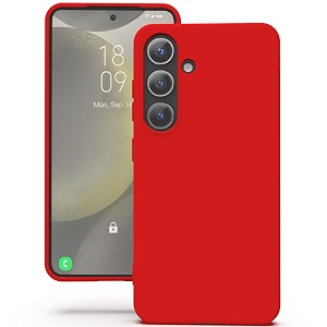 yatwin silicone back case for samsung galaxy s24 soft-touch phone back cover for samsung galaxy s24 - red