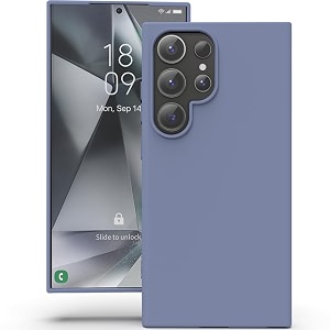 yatwin silicone back case for samsung galaxy s24 ultra soft-touch phone back cover for samsung galaxy s24 ultra - lavender grey
