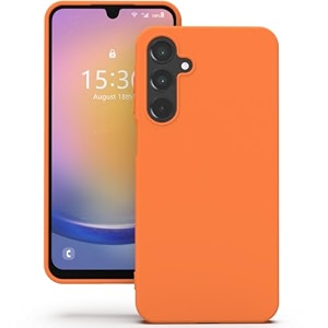 yatwin silicone back case for samsung galaxy a25 soft-touch phone back cover for samsung galaxy a25 - orange