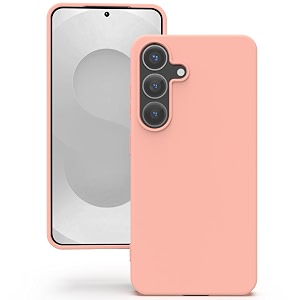 yatwin silicone back case for samsung galaxy s25 plus soft-touch phone back cover for samsung galaxy s25 plus - pink