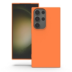 yatwin silicone back case for samsung galaxy s23 ultra soft-touch phone back cover for samsung galaxy s23 ultra - orange