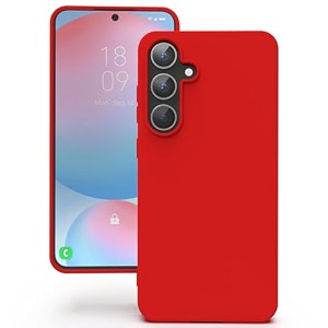 yatwin silicone back case for samsung galaxy s24 fe soft-touch phone back cover for samsung galaxy s24 fe - red