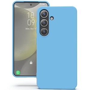 yatwin silicone back case for samsung galaxy s24 plus soft-touch phone back cover for samsung galaxy s24 plus - sky blue