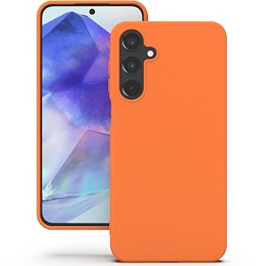 yatwin silicone back case for samsung galaxy a55 soft-touch phone back cover for samsung galaxy a55 - orange