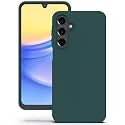 YATWIN Silicone Back Case for Samsung Galaxy A15, Soft-Touch Phone Back Cover for Samsung Galaxy A15 - Dark Green