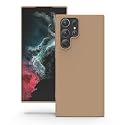 YATWIN Silicone Back Case for Samsung Galaxy S22 Ultra, Soft-Touch Phone Back Cover for Samsung Galaxy S22 Ultra-Milk Tee, Brown